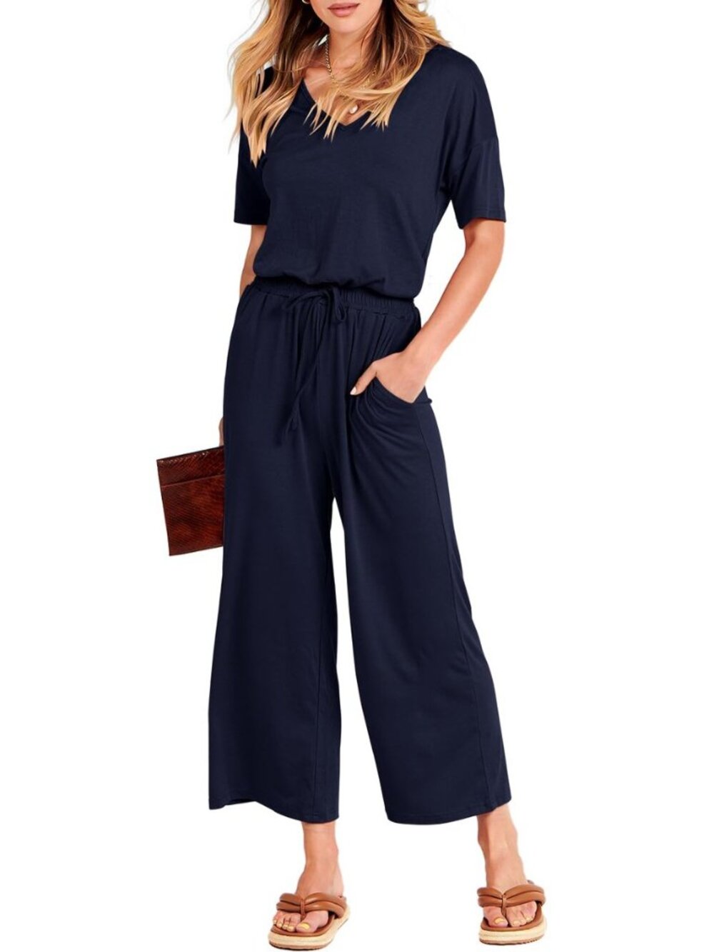 Jumpsuits for Women Summer Casual Short Sleeve Rompers